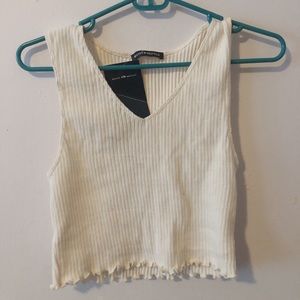 Brandy Melville Creme V Neck Tank Top